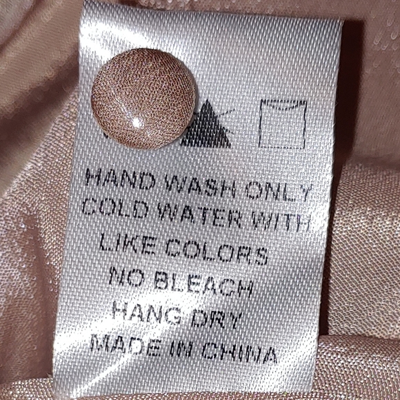 Heart print babydoll cottagecore tan dress, keyhole, tie & buttons at bust, sm. - Picture 6 of 8